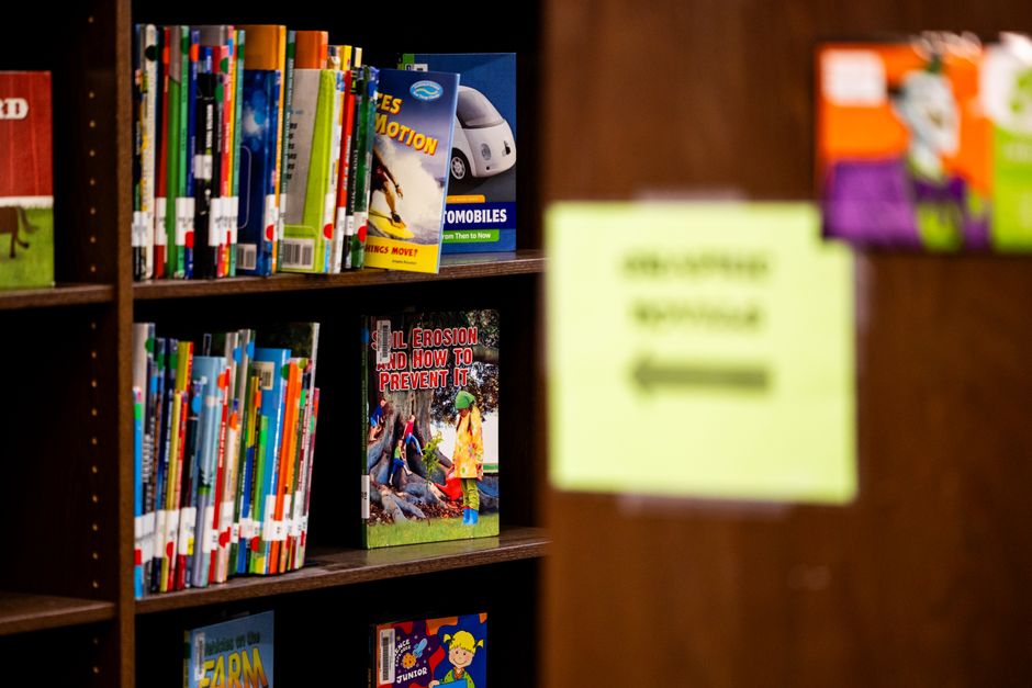 Shelves of children's books