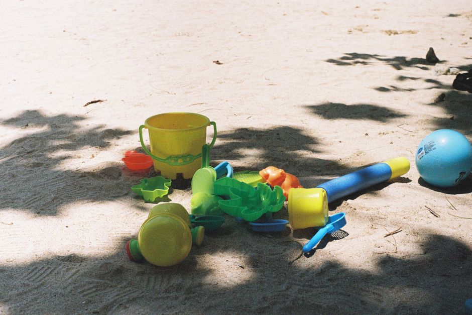 Sand toys in a sandbox